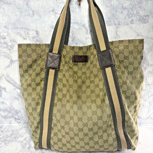 Rare Green Gucci Tote Bag Large GG Canvas Baby School Teacher Sports Travel City
